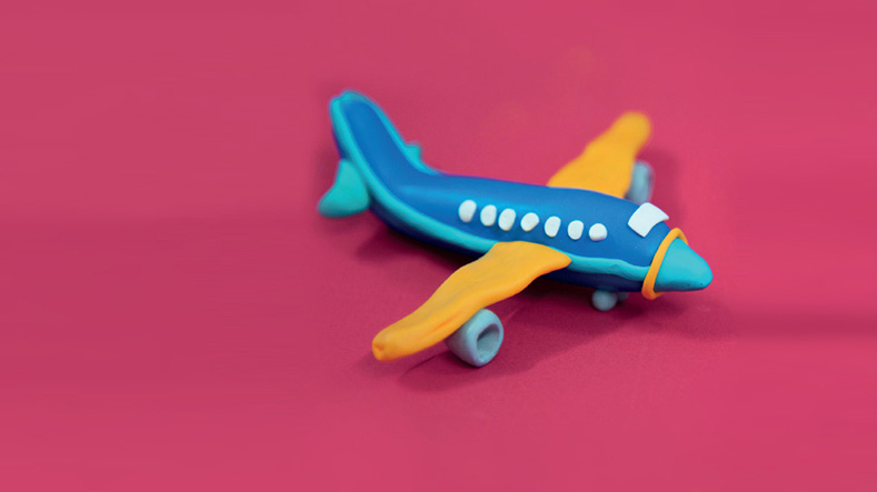 Plasticine model of aeroplane